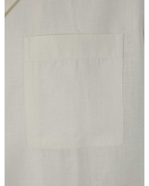 Lardini White Pocket Linen Shirt for men