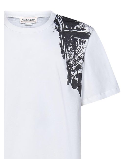 Alexander McQueen White Fold Harness T-Shirt for men