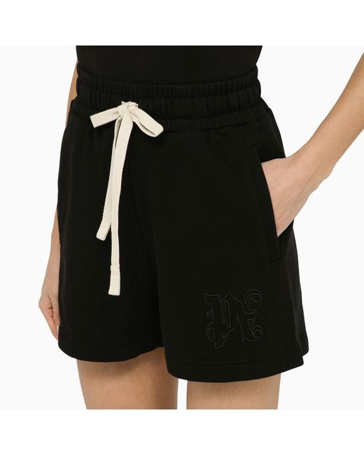 Palm Angels Black Cotton Logo Shorts