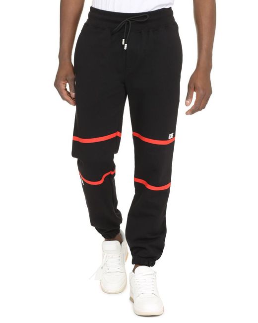 Gcds Black Logo Print Sweatpants for men