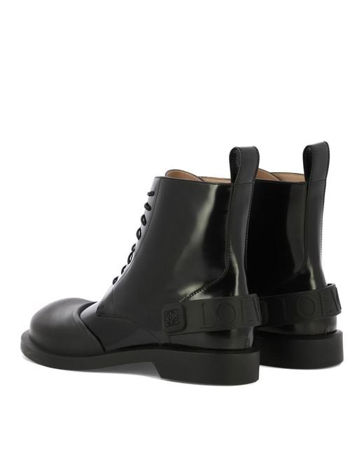 Loewe Black "Campo" Lace-Up Boots for men