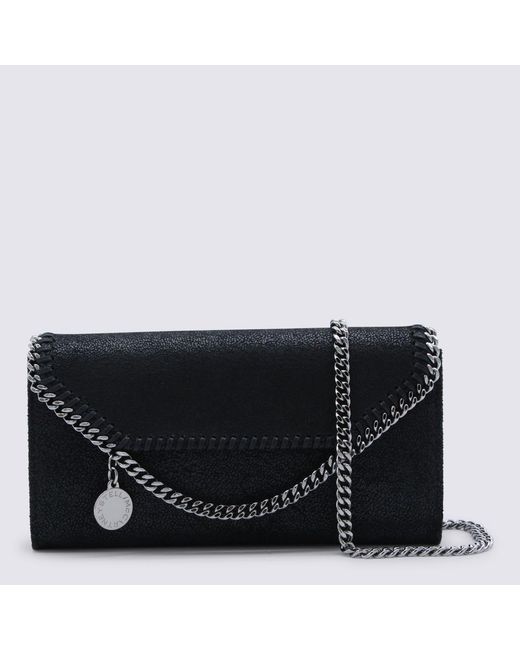 Stella McCartney Black Faux Leather Continental Wallet Crossbody Bag