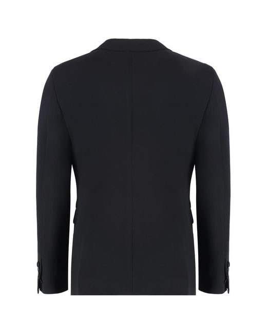 DSquared² Black Miami Virgin Wool Two-Pieces Suit With Satin Lapels for men