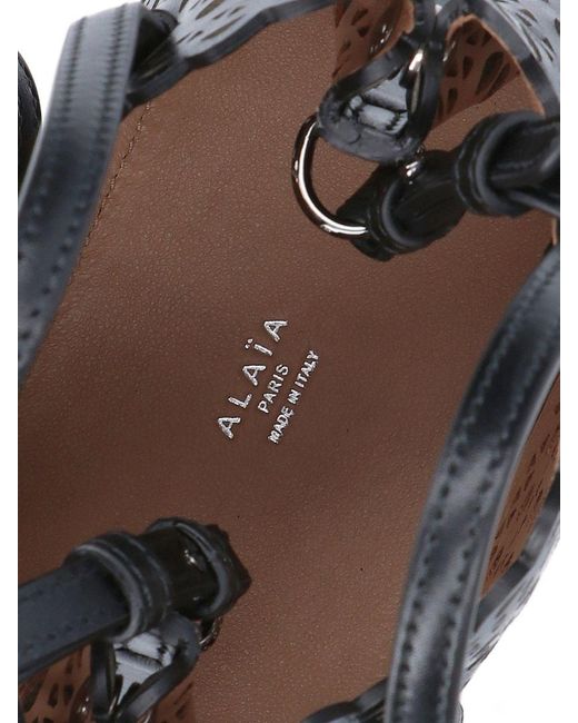 Alaïa Black Alaïa Mina 16 Leather Micro Tote Bag