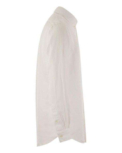 Polo Ralph Lauren White Custom-Fit Linen Shirt for men
