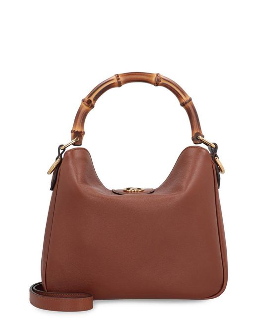 Gucci Brown Diana Leather Shoulder Bag