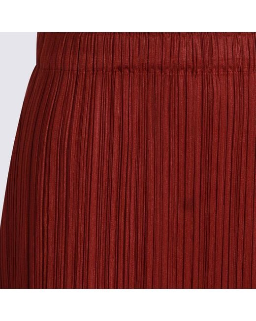 Pleats Please Issey Miyake Red Skirt