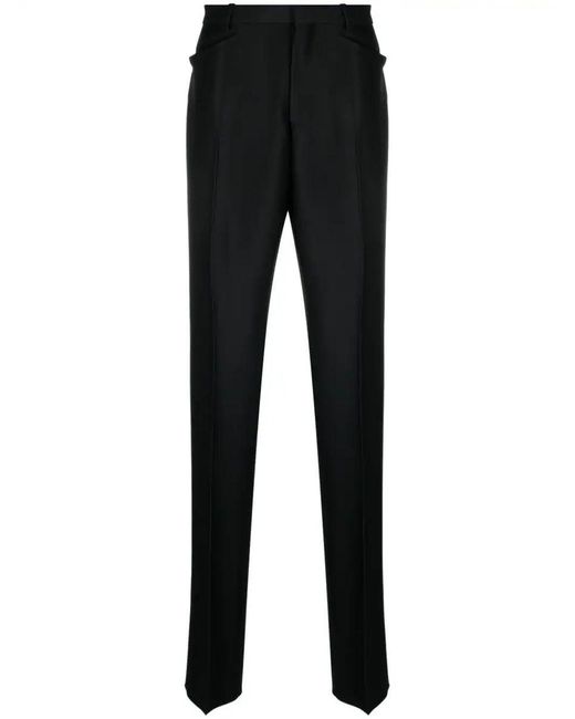Tom Ford Black Mid-Rise Tapered Trousers for men