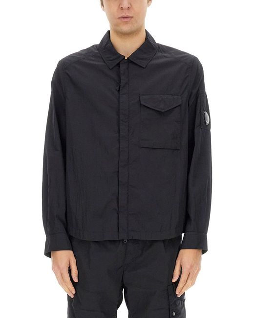 C P Company Blue Shirt Jacket With Relaxed Fit for men