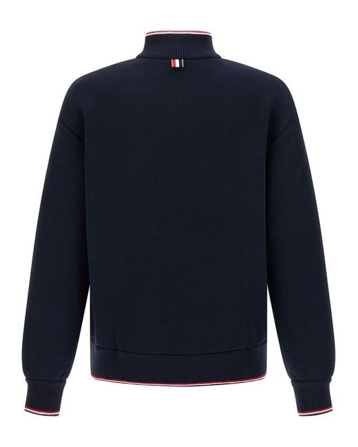 Thom Browne Blue Rwb Piping Sweatshirt for men