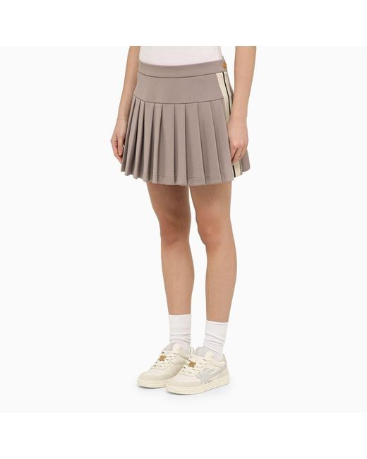 Palm Angels Natural Lilac Pleated Mini Skirt