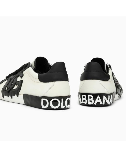 Dolce & Gabbana Black Dolce&Gabbana Portofino Vintage Trainer for men