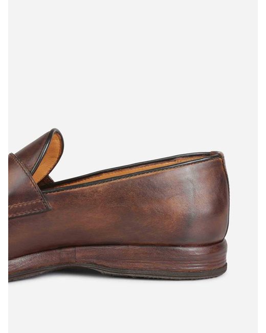Bontoni Brown Riviera Leather Loafers for men