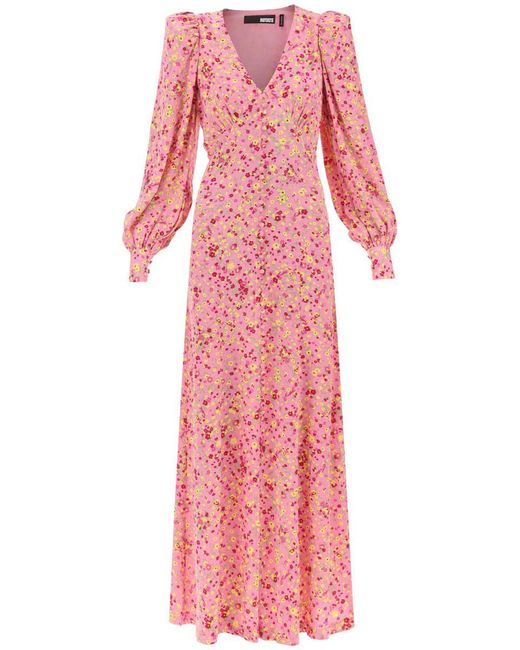 ROTATE BIRGER CHRISTENSEN Pink Rotate Maxi Shirt Dress With Bouffant Sleeves