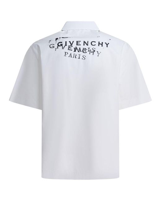 Givenchy White Cotton Short-Sleeved Shirt for men