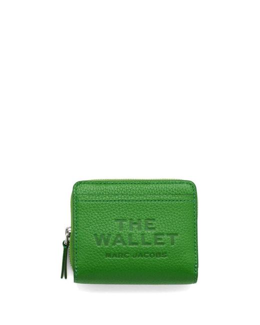 Marc Jacobs Green The Leather Mini Compact Wallet