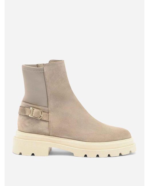 Santoni Natural Suede Leather Boots