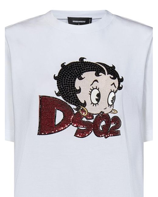 DSquared² White Betty Boop Easy Fit T-Shirt