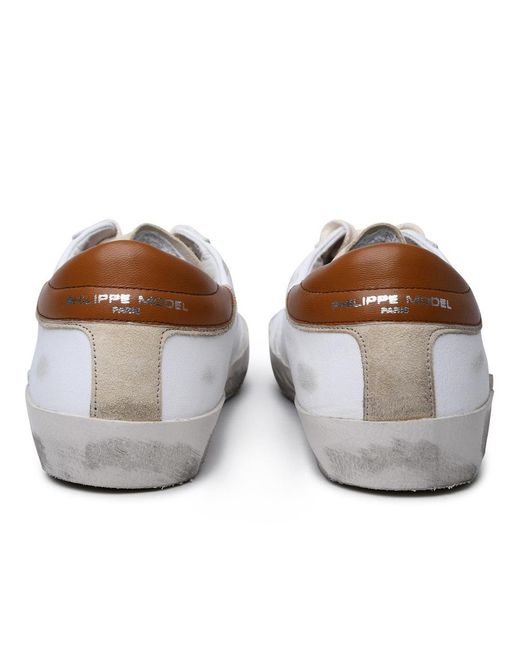 Philippe Model White 'Prsx' Leather Sneakers for men