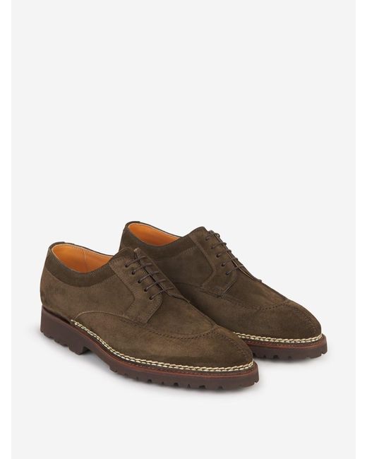 Bontoni Brown Magnifico Suede Shoes for men