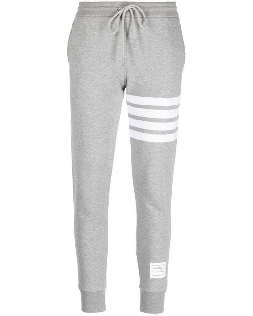 Thom Browne Gray Light Cotton 4Bar Track Pants