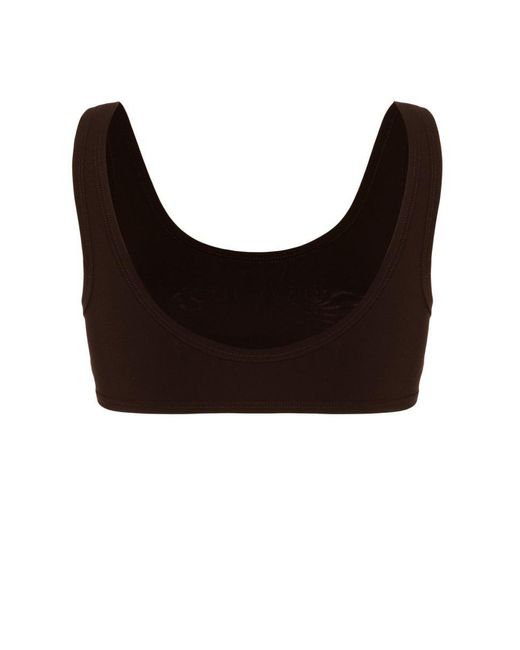 Jil Sander Brown Logo Bikini Top