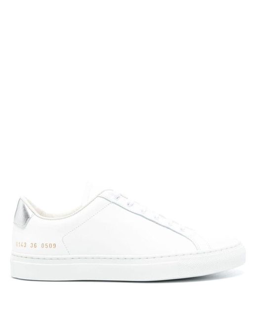 Common Projects White Retro Classic Leather Sneakers