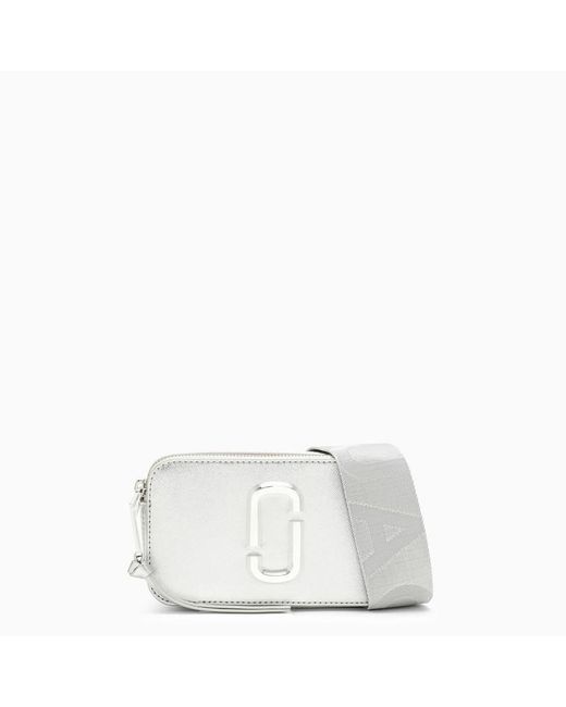 Marc Jacobs White Snapshot Shoulder Bag Silver
