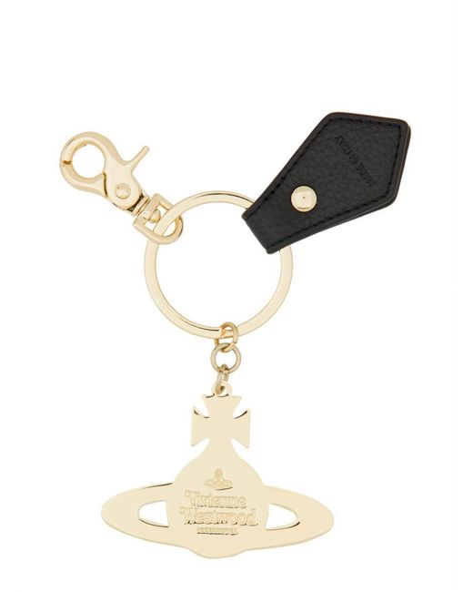 Vivienne Westwood Black Keychain "orb" for men