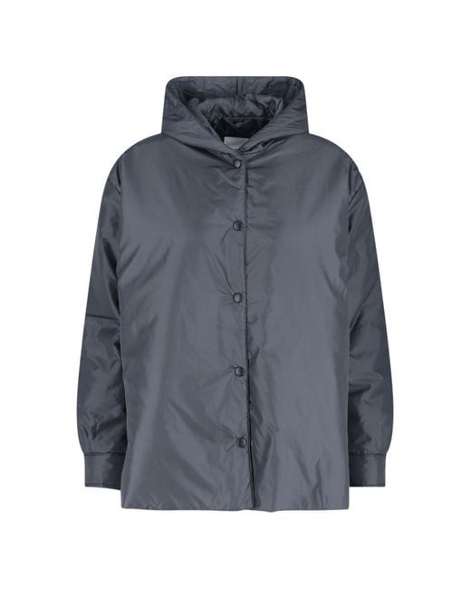 Aspesi Blue Tailored Minimalist Jacket With Classic Collar And Button Closures