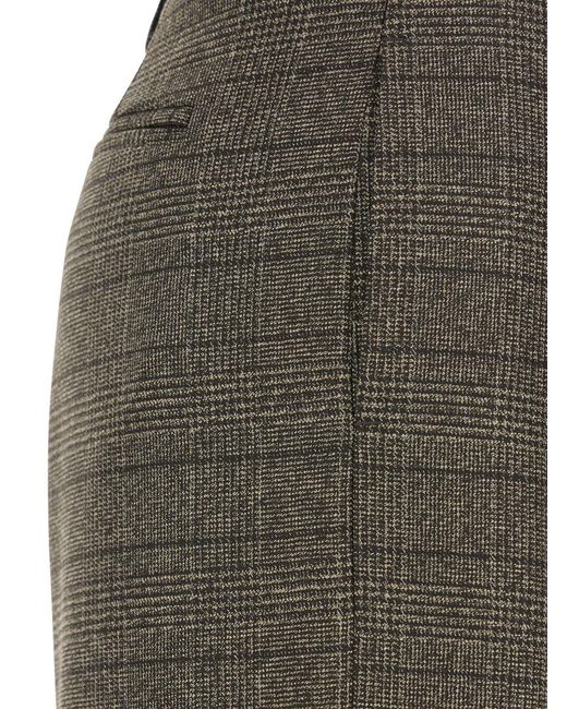 Plain Gray Trousers With Striped Motif