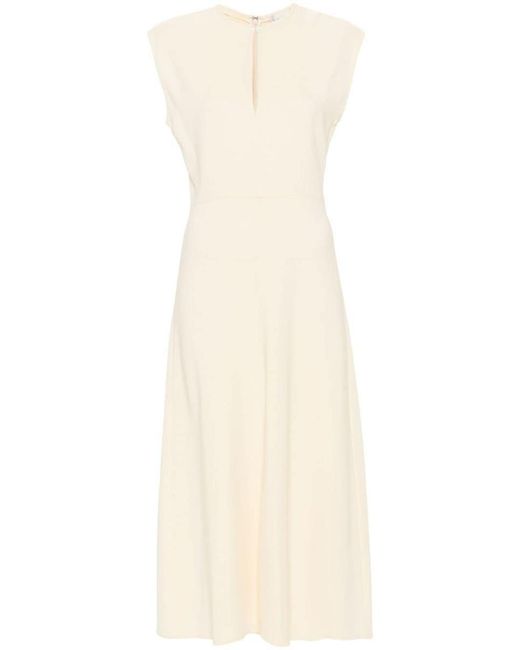 Forte Forte White Forte_forte Stretch Crepe Cady Flared Dress Clothing