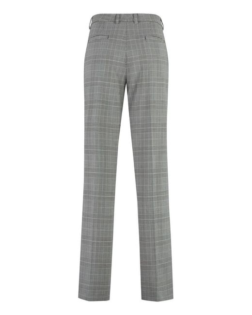 PT01 Gray Prince-of-wales Checked Trousers