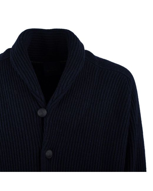Paul & Shark Blue Wool Cardigan for men
