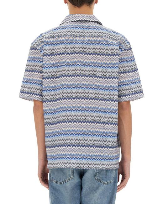 Missoni Blue Bowling Shirt for men