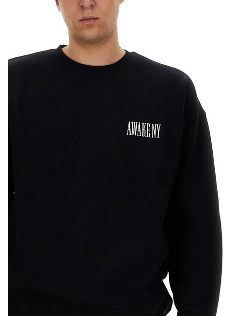 AWAKE NY Black Sweatshirt With Logo for men