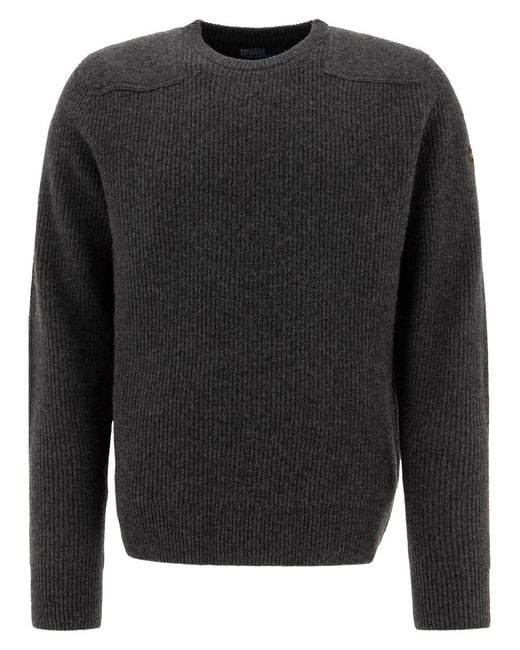 Polo Ralph Lauren Black English Rib Wool Sweater for men