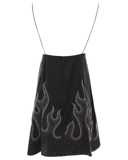 Palm Angels Black "Studded Burning" Dress