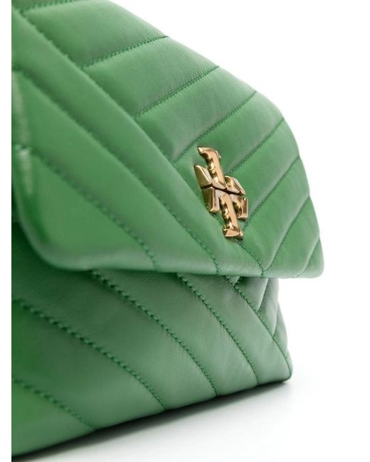 Tory Burch Kira Chevron Bombé Small Convertible Shoulder Bag in Green