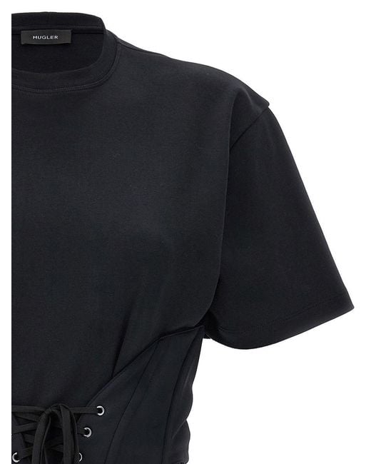 Mugler Black Corset T-Shirt