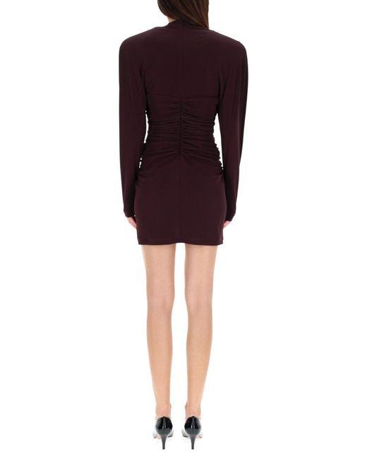 Stella McCartney Purple Pleated Mini Dress