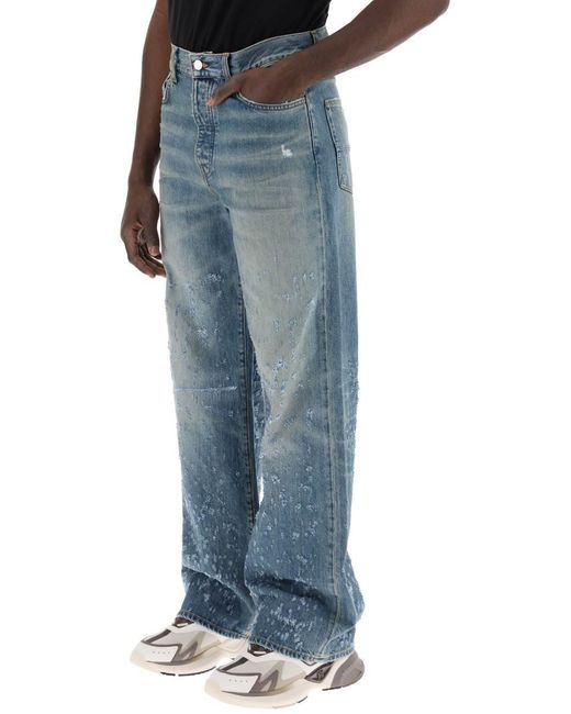 Amiri Blue Baggy Shotgun Jeans Bag for men