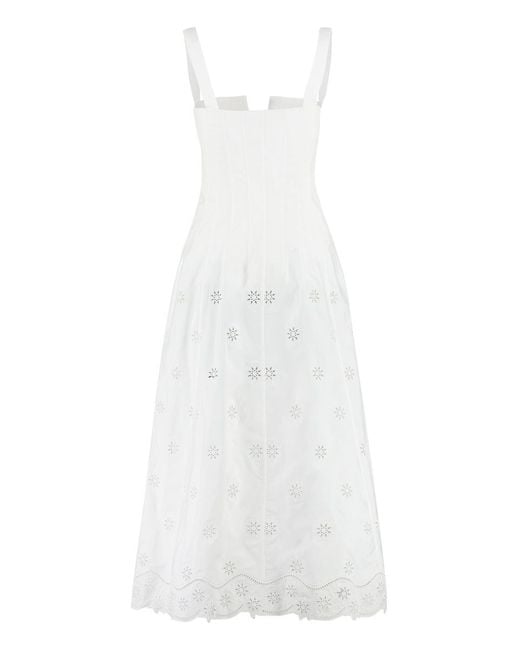 Chloé White Chloé Poplin Midi Dress