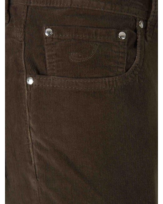 Jacob Cohen Gray Slim Bard Corduroy Jeans for men