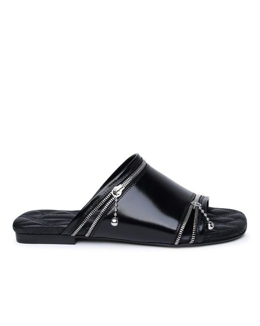 Burberry Black Leather Slippers