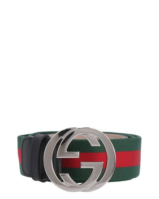 Gucci White Web Belt With Double G Buckle for men