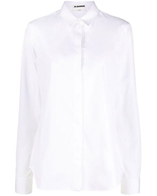 Jil Sander White Cotton Long-sleeve Shirt