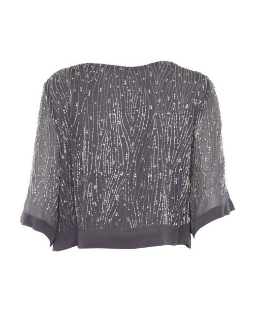 P.A.R.O.S.H. Gray Blouse With Paillettes