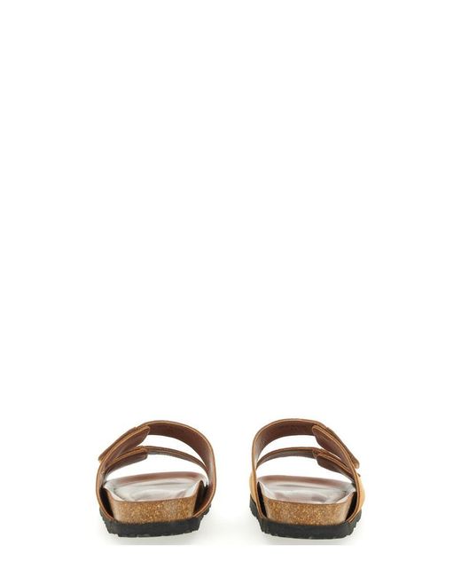 Palm Angels Brown Leather Sandals for men