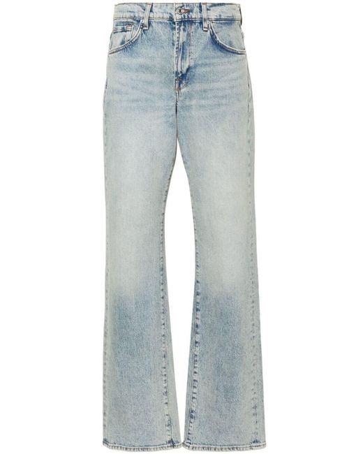 7 For All Mankind Blue Tess Wide-leg Denim Jeans